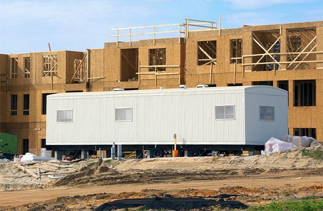 construction office rentals with signage for leasing information in Auburn